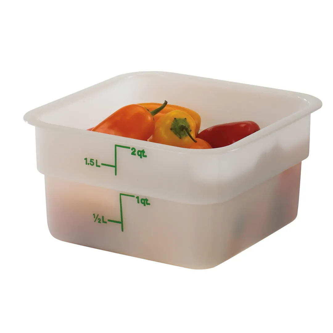Cambro 2SFSP148 2 Qt, 7¼" L x 7¼" W x 3⅞" H, White PE, Dishwasher‑Safe, NSF Only