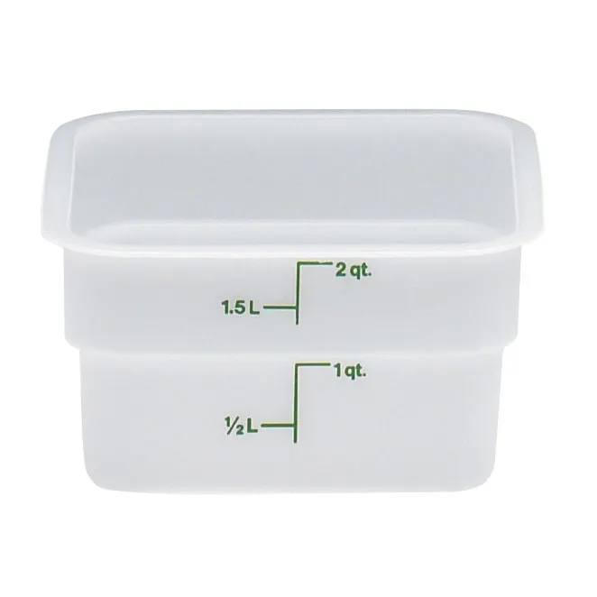 Cambro 2SFSP148 2 Qt, 7¼" L x 7¼" W x 3⅞" H, White PE, Dishwasher‑Safe, NSF Only