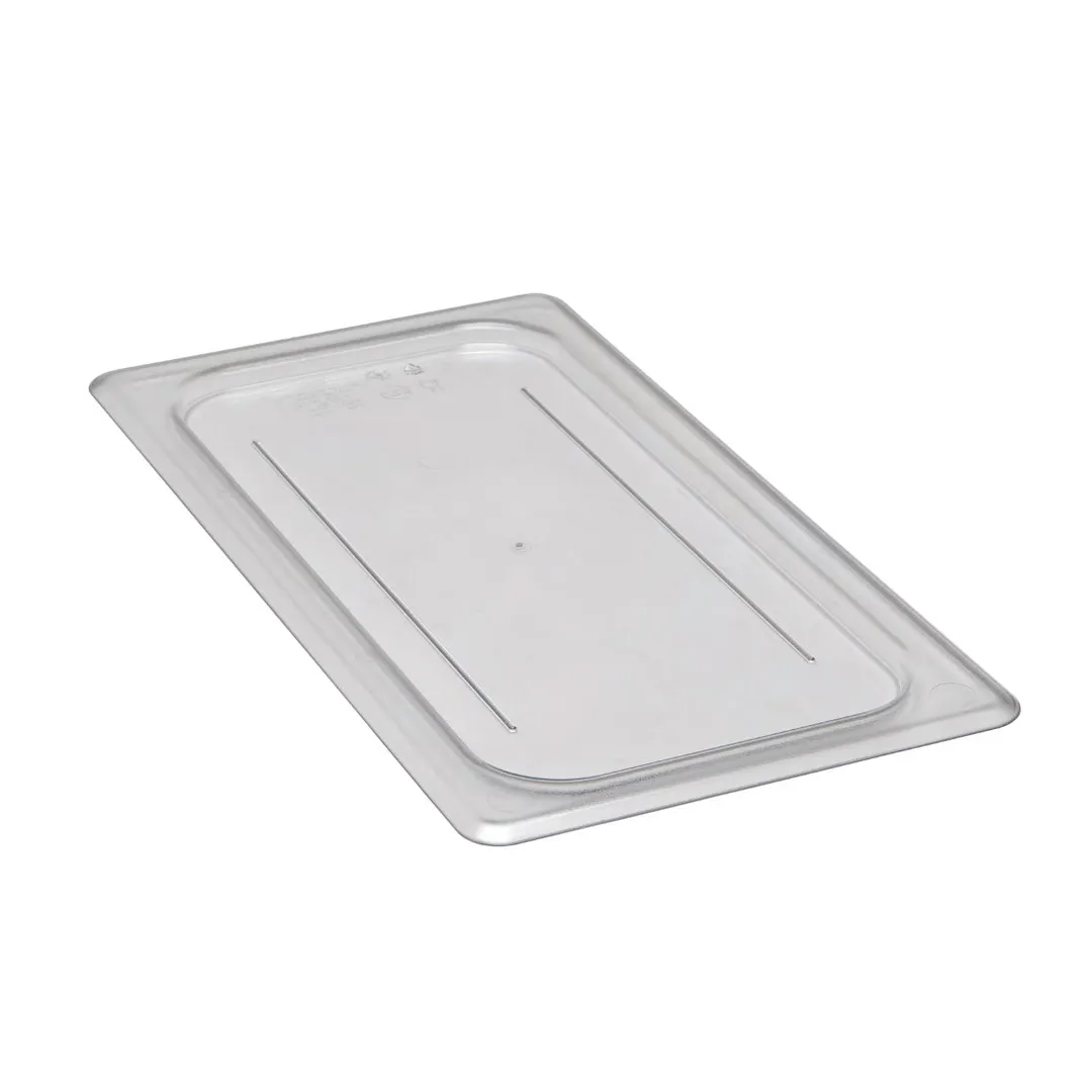 Cambro 30CWC135 Flat Clear Polycarbonate Food Pan Cover, 1/3 Size (12" x 12"), NSF