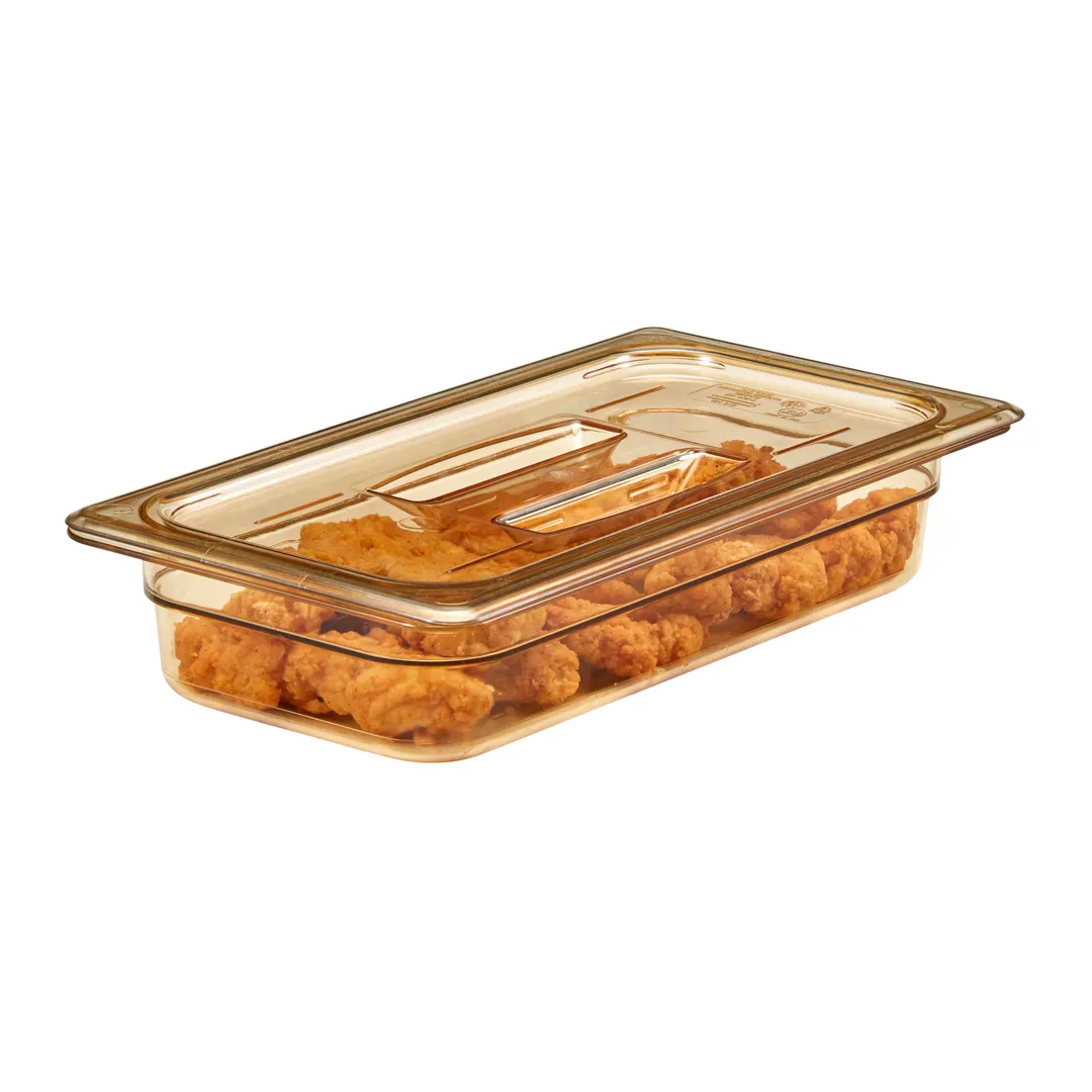 Cambro 30HPCH150 Amber Handled 1/3‑Size H‑Pan Lid, High‑Heat, -40°F to 300°F, NSF