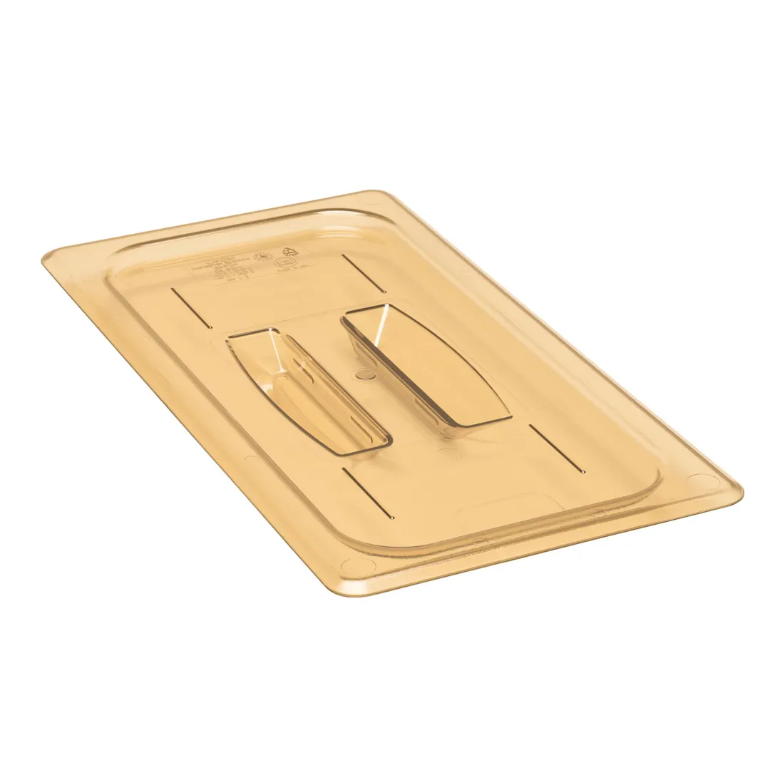 Cambro 30HPCH150 Amber Handled 1/3‑Size H‑Pan Lid, High‑Heat, -40°F to 300°F, NSF