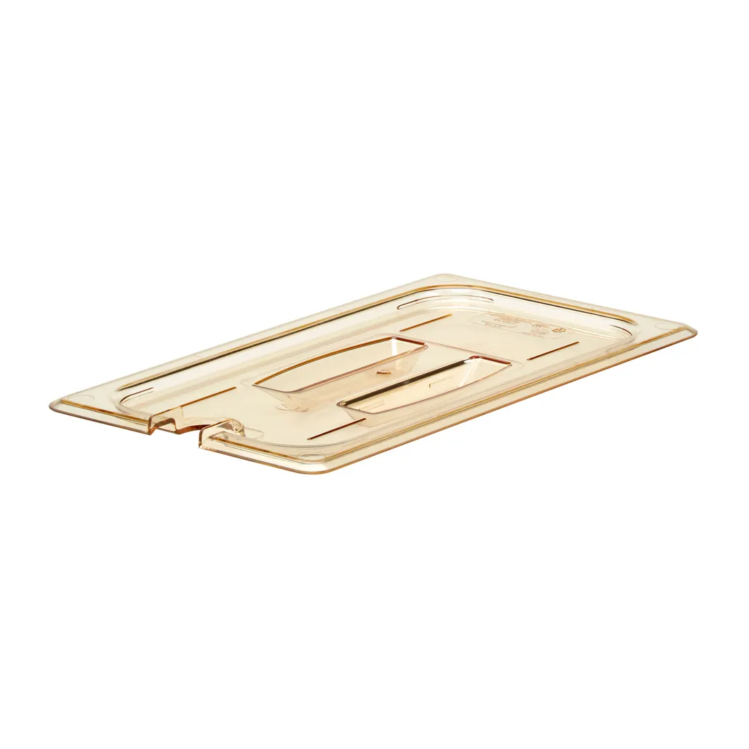 Cambro 30HPCHN150 H‑Pan 1/3‑Size Amber Lid Spoon‑Notch Handle -40°F to 300°F NSF Non‑Stick