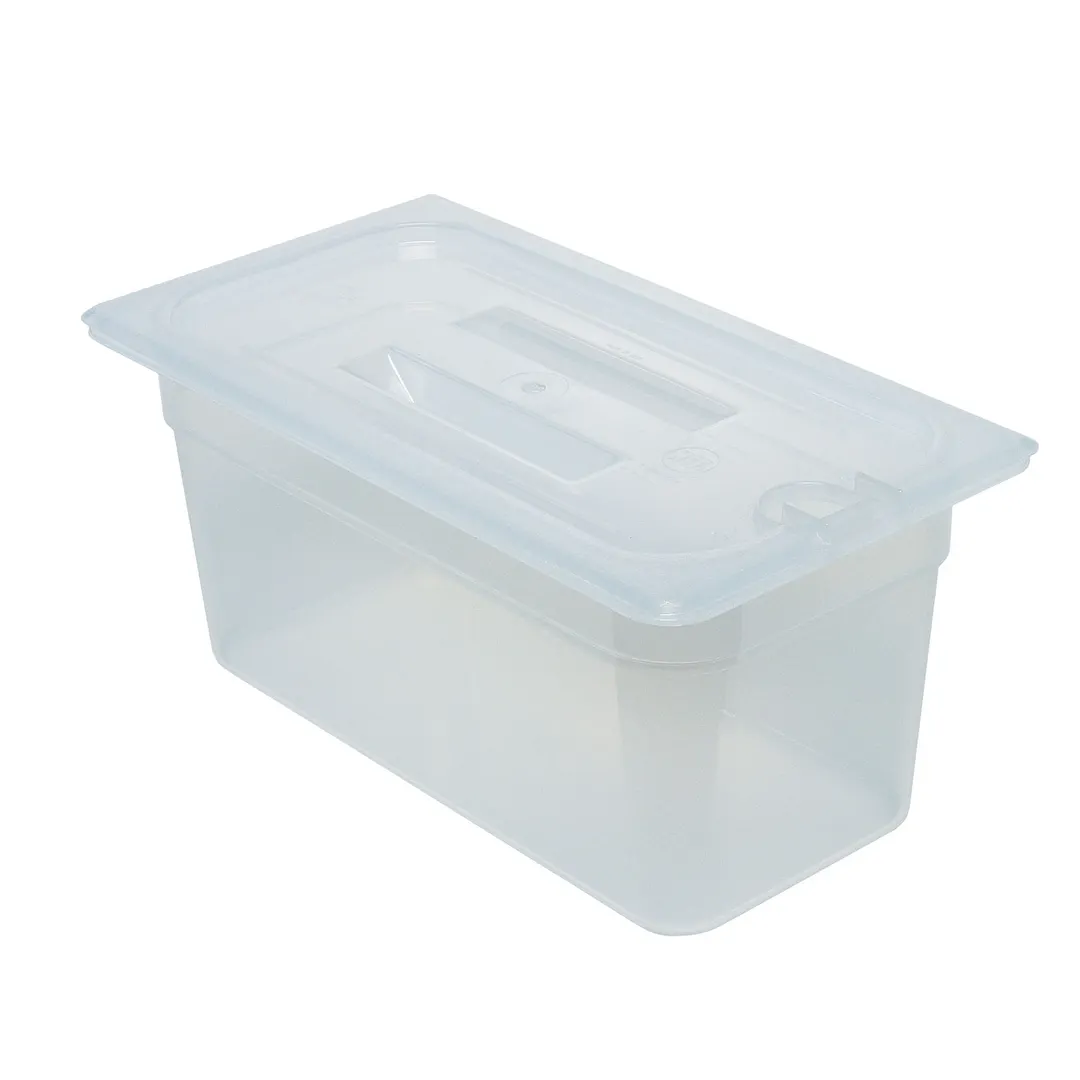 Cambro 30PPCHN190 1/3‑Size Translucent PP Pan Cover With Handle & Spoon Notch, NSF