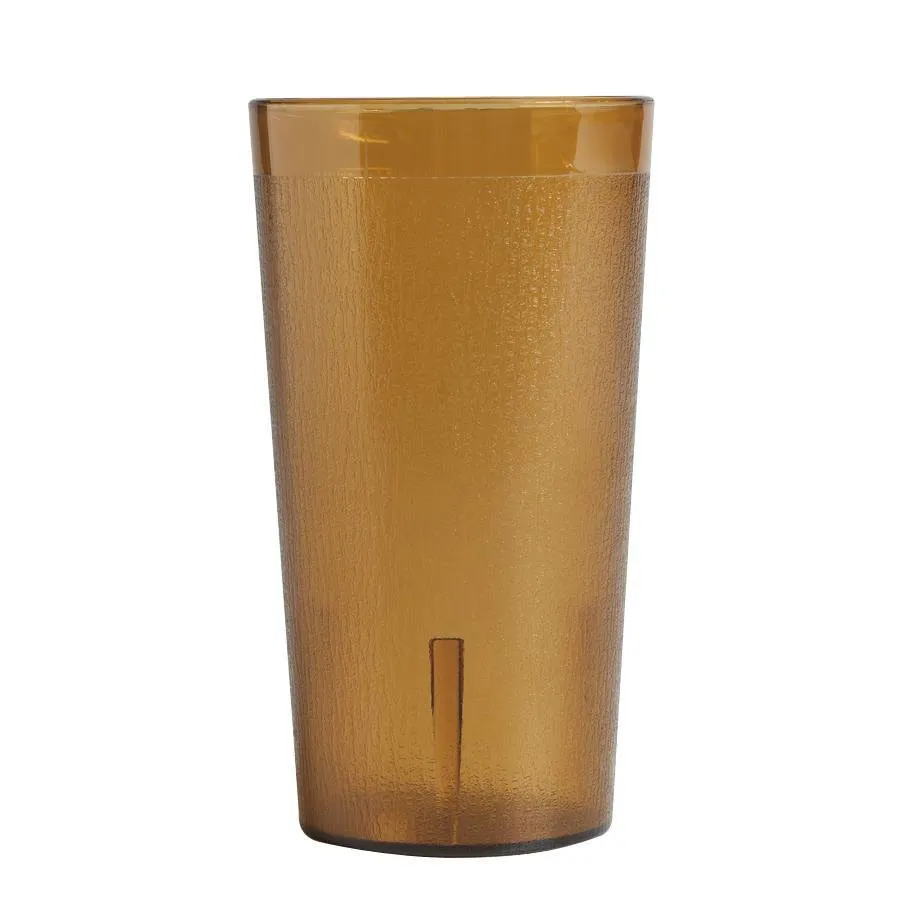 Cambro 3200P2153 - 32 oz Amber SAN Tumbler, 3‑15/16″ Top, Textured, Sani‑Rim Lip, Dishwasher Safe