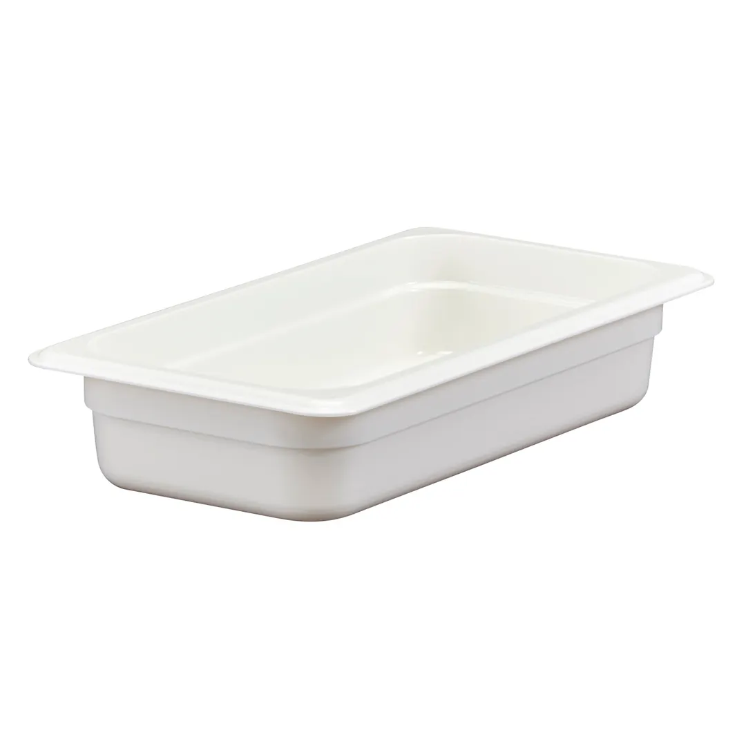 Cambro 32CW148 Food Pan – 1/3 Size, 2.5 Qt, 2½″ Deep Polycarbonate White, NSF