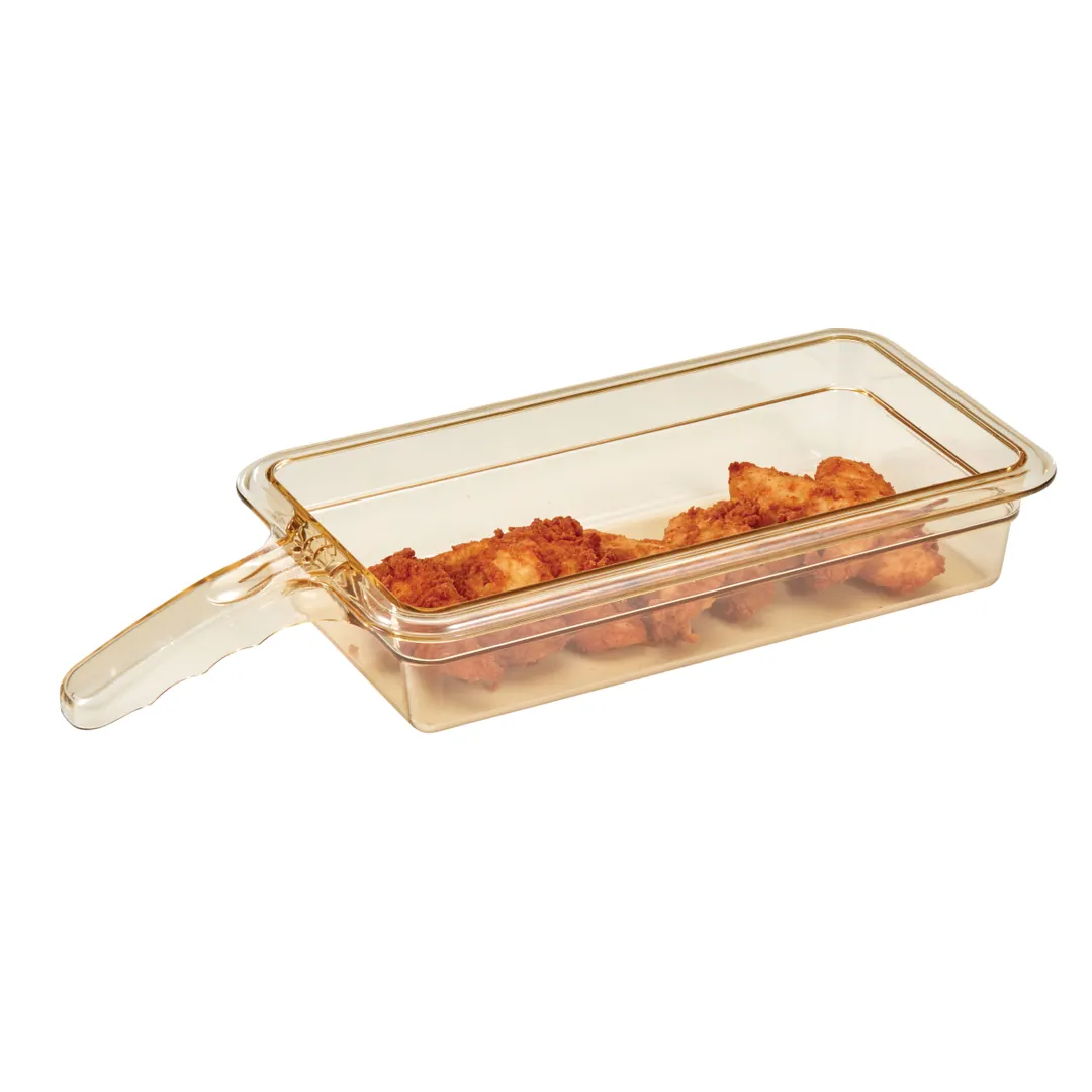 Cambro 32HP1H150 H‑Pan Food Pan, 1/3 Size, 2‑1/2″ Deep Amber Hi‑Temp Plastic NSF -40°F to 375°F
