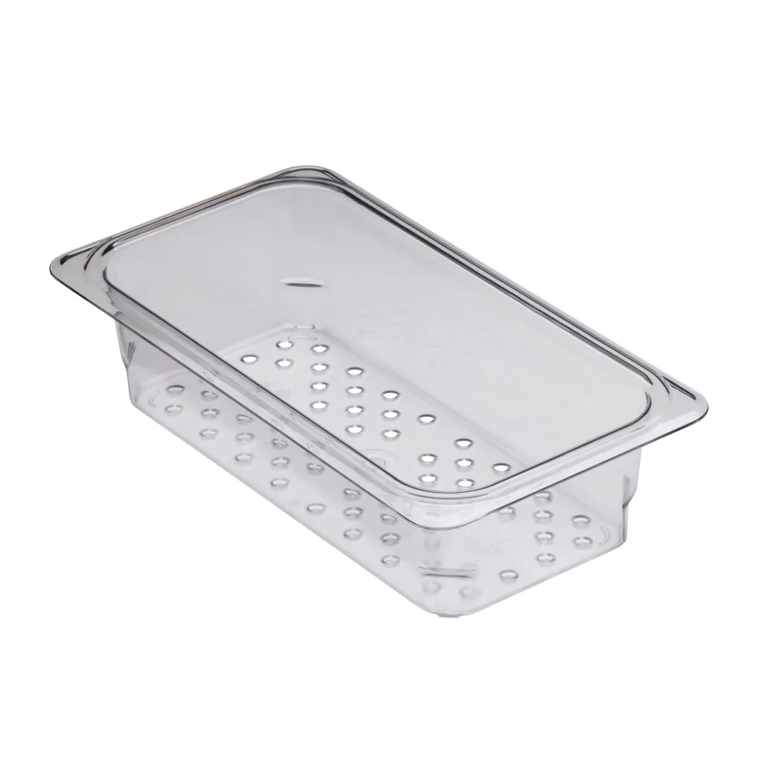 Cambro 33CLRCW135 - Clear Polycarbonate 1/3-Size Colander, 6-15/16" x 12-3/4" x 3" Deep, NSF