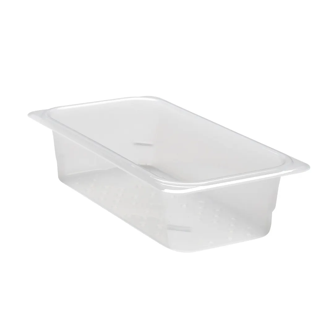 Cambro 33CLRPP190 Pan Colander, 1/3 Size Clear Plastic, 6-15/16" x 12-3/4" x 3" NSF