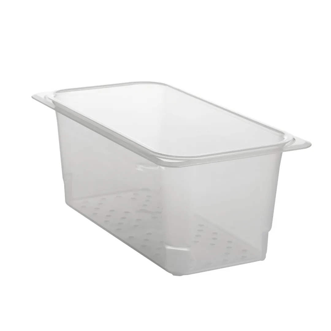 Cambro 35CLRPP190 Pan Colander, 1/3 Size, 6-15/16" x 12-3/4" x 5" Deep, Clear Plastic, NSF
