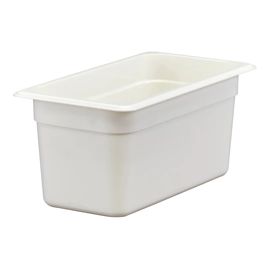 Cambro 36CW148 - Camwear 1/3 Size 5.6 Qt Polycarbonate Food Pan, 6" Deep, White, NSF