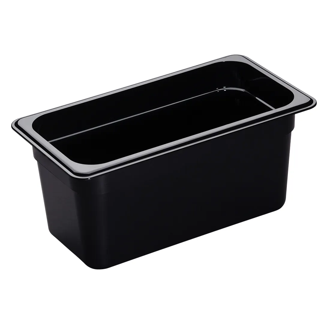Cambro 36HP110 H‑Pan Food Pan, 1/3 Size 6″ Deep Black Plastic, Non‑Stick Surface, NSF