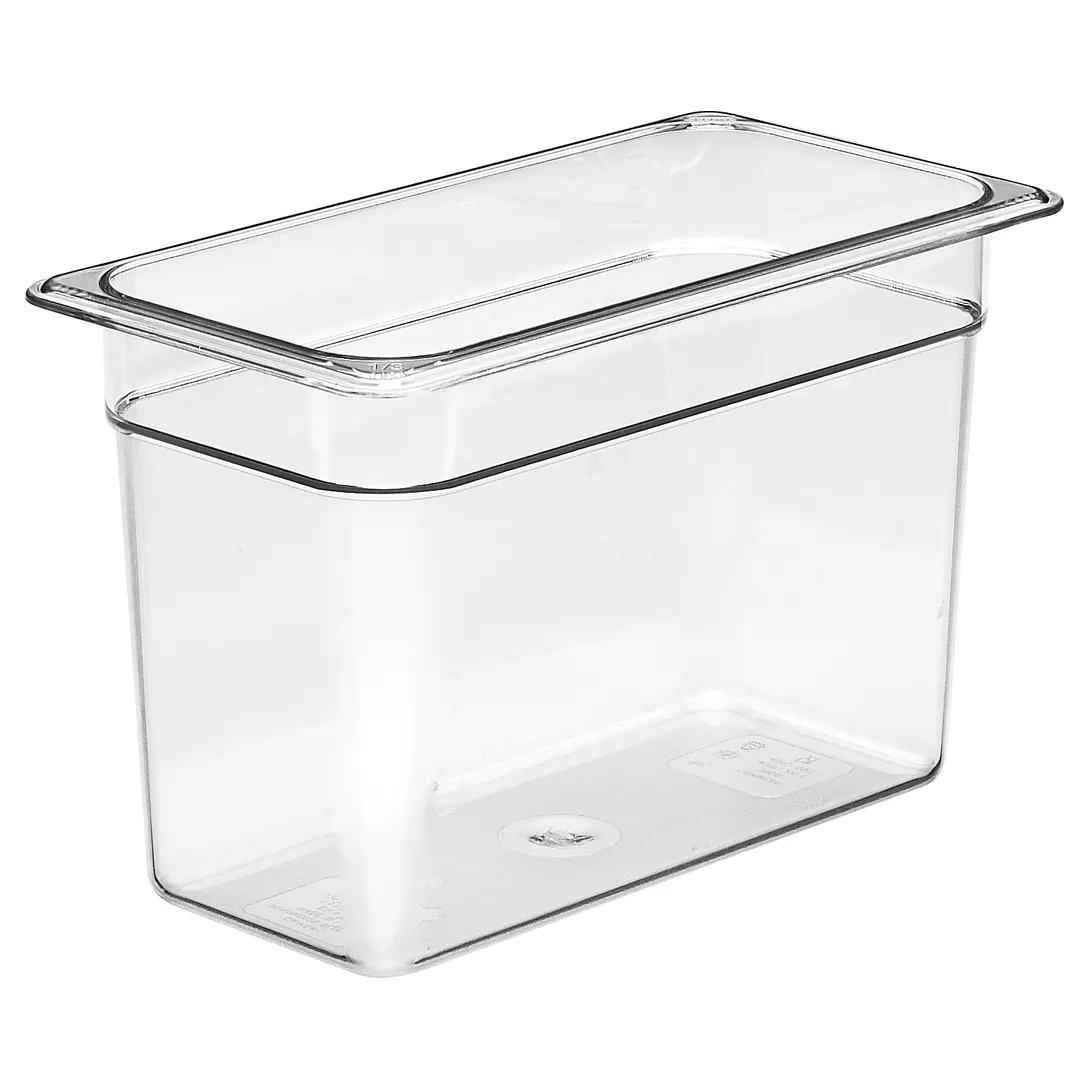 Cambro 38CW135 - 1/3 Size 7.3 Qt Polycarbonate Food Pan, 8" Deep Clear, NSF