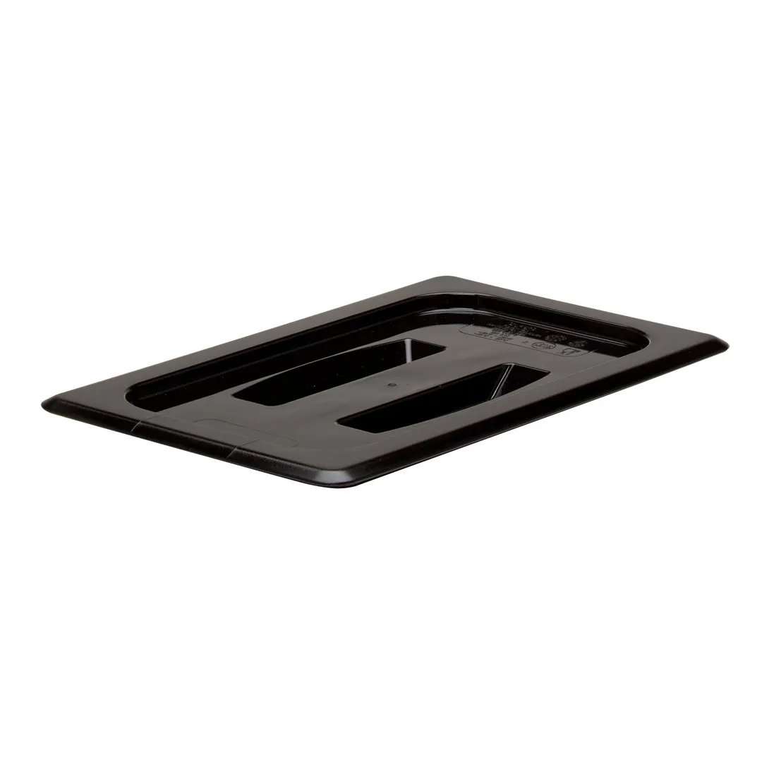 Cambro 40CWCH110 Food Pan Cover - 1/4-Size Handled Lid, Black Polycarbonate, NSF