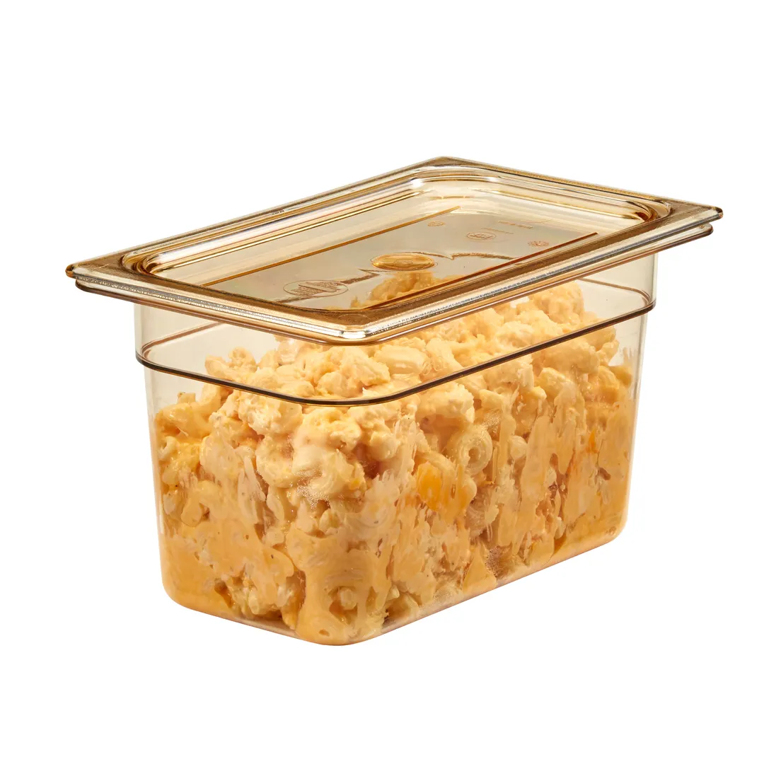 Cambro 40HPC150 H‑Pan Amber Flat Lid 1/4‑Size Heat Poly Cover Non‑Stick NSF-40°F–300°F