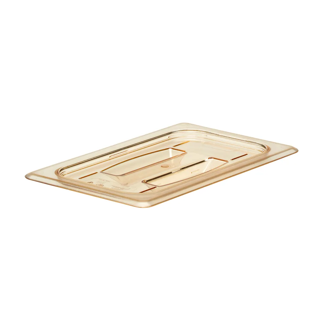 Cambro 40HPCH150 1/4‑Size Plastic Pan Cover, Amber Handled Lid, -40°F to 300°F, NSF