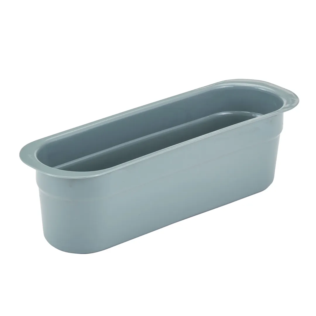 Cambro 415CBP180 Light Gray Hi-Gloss Plastic Cutlery Insert Box 4-7/16"L x 14-3/16"W x 4-1/8"H Utensil Holder