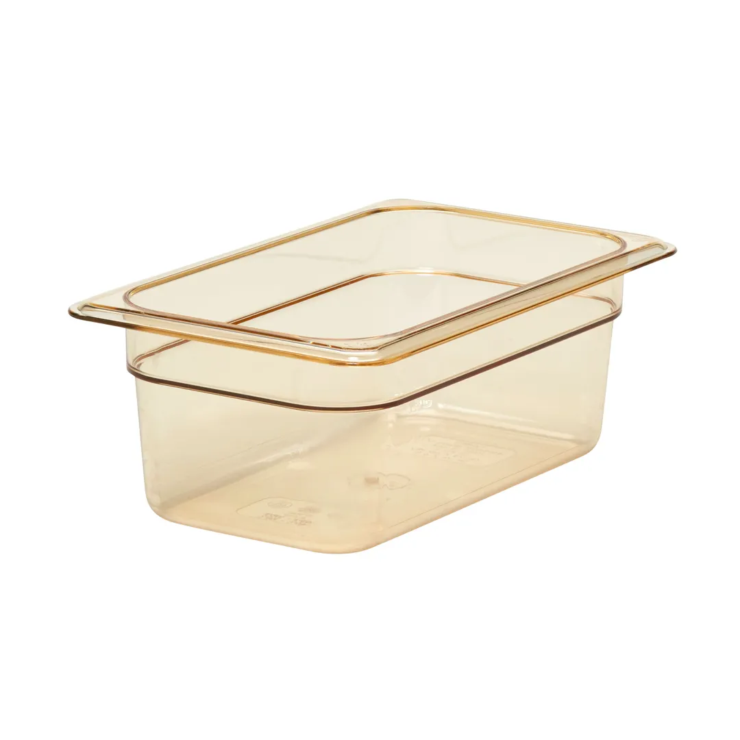 Cambro 44HP150 - H-Pan 1/4 Amber Pan, 4" Deep, -40°F to 375°F Hi-Temp, NSF