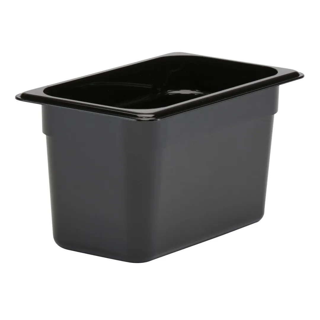 Cambro 46CW110 Food Pan, 3.9 Qt, 6" Deep, 1/4 Size, Polycarbonate Black, NSF