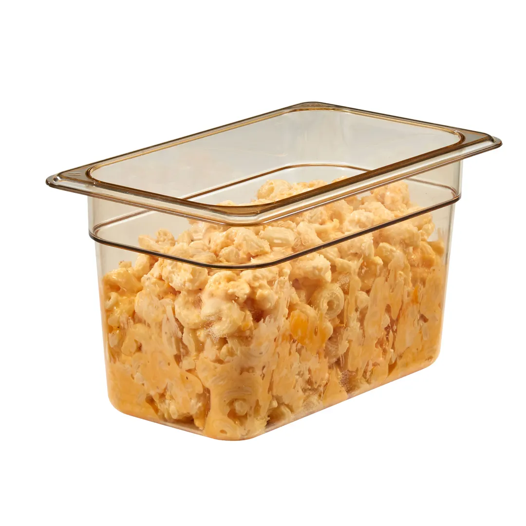 Cambro 46HP150 H‑Pan 1/4‑Size 6" Deep Amber Food Pan, Non‑Stick, -40°F to 375°F, NSF