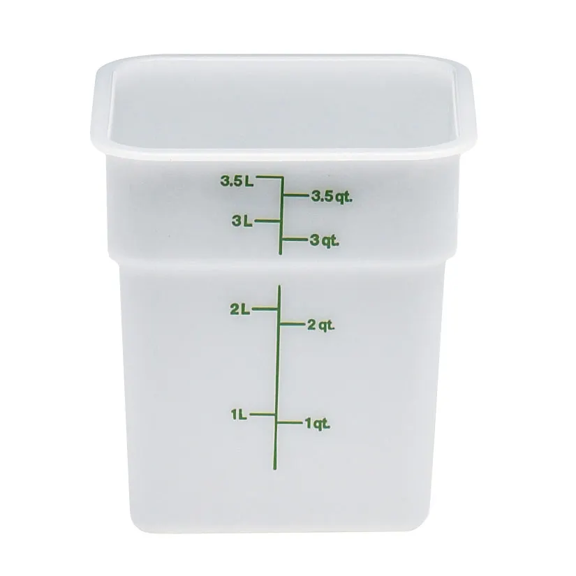 Cambro 4SFSP148 - 4 Qt Square Container, 7¼" L x 7¼" W x 7⅜" H, Polyethylene, Dishwasher Safe, NSF