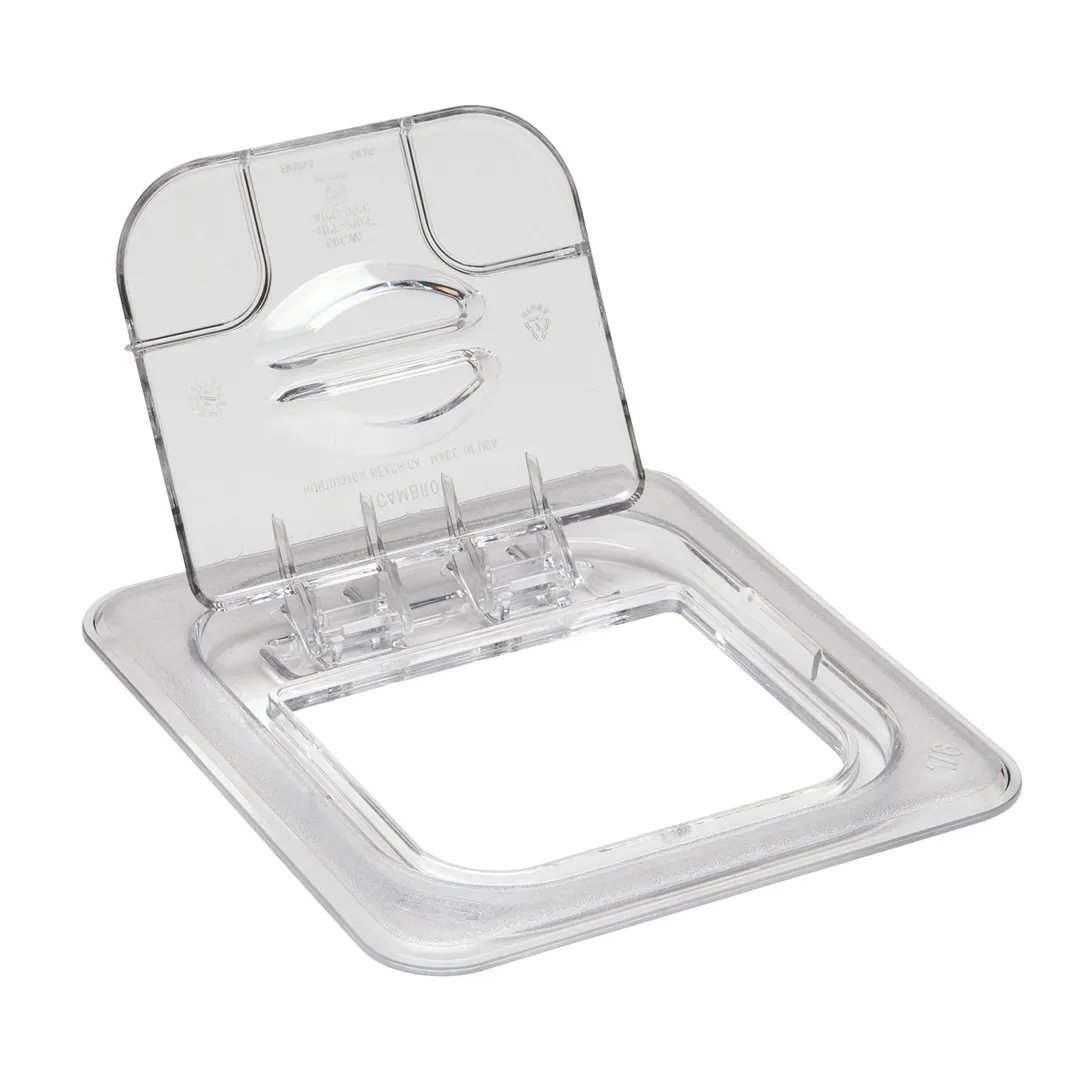 Cambro 60CWL135 - FlipLid Pan Cover, 1/6 Size Clear Polycarbonate Hinged Lid, NSF