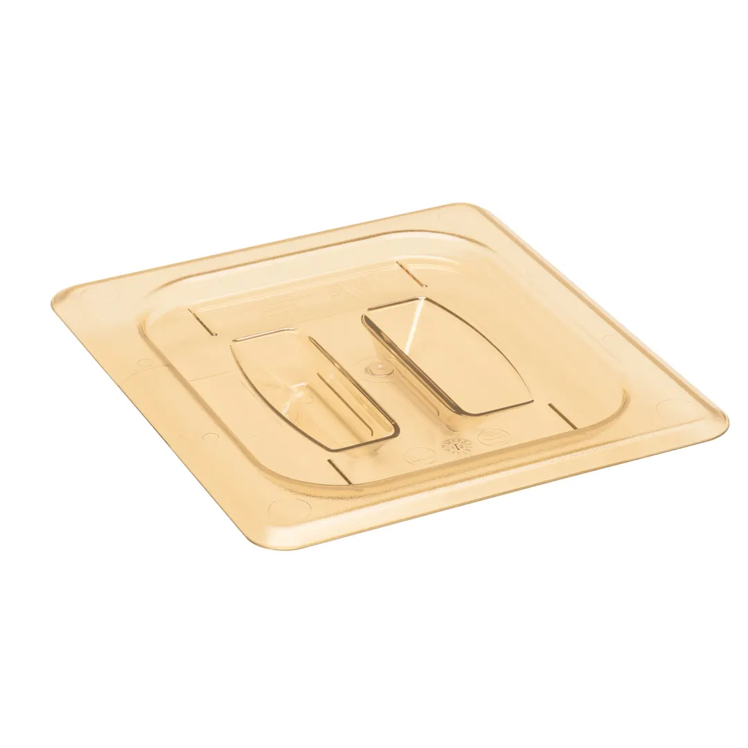 Cambro 60HPCH150 H‑Pan Cover, 1/6 Amber Handled Lid, Non‑Stick, -40°F to 300°F, NSF