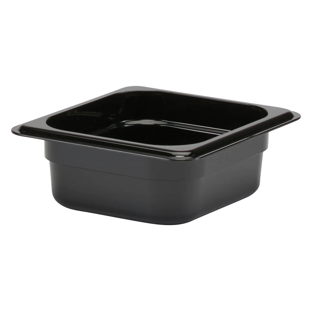 Cambro 62CW110 Food Pan – 1/6 Size, 1.1 Qt, 2.5" Deep, Black Polycarbonate, NSF