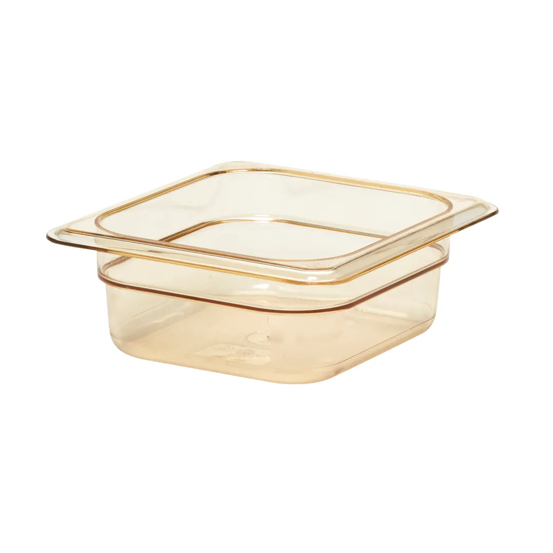 Cambro 62HP150 H‑Pan 1/6 Size, 2‑1/2″ Deep Amber Plastic Pan, Non‑Stick, -40°F to 375°F, NSF