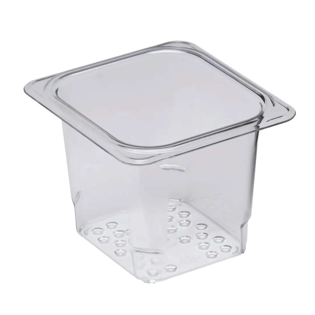 Cambro 65CLRCW135 Colander – 6-3/8" x 6-15/16" x 5", Clear Polycarbonate, 1/6 Size Pan Fit