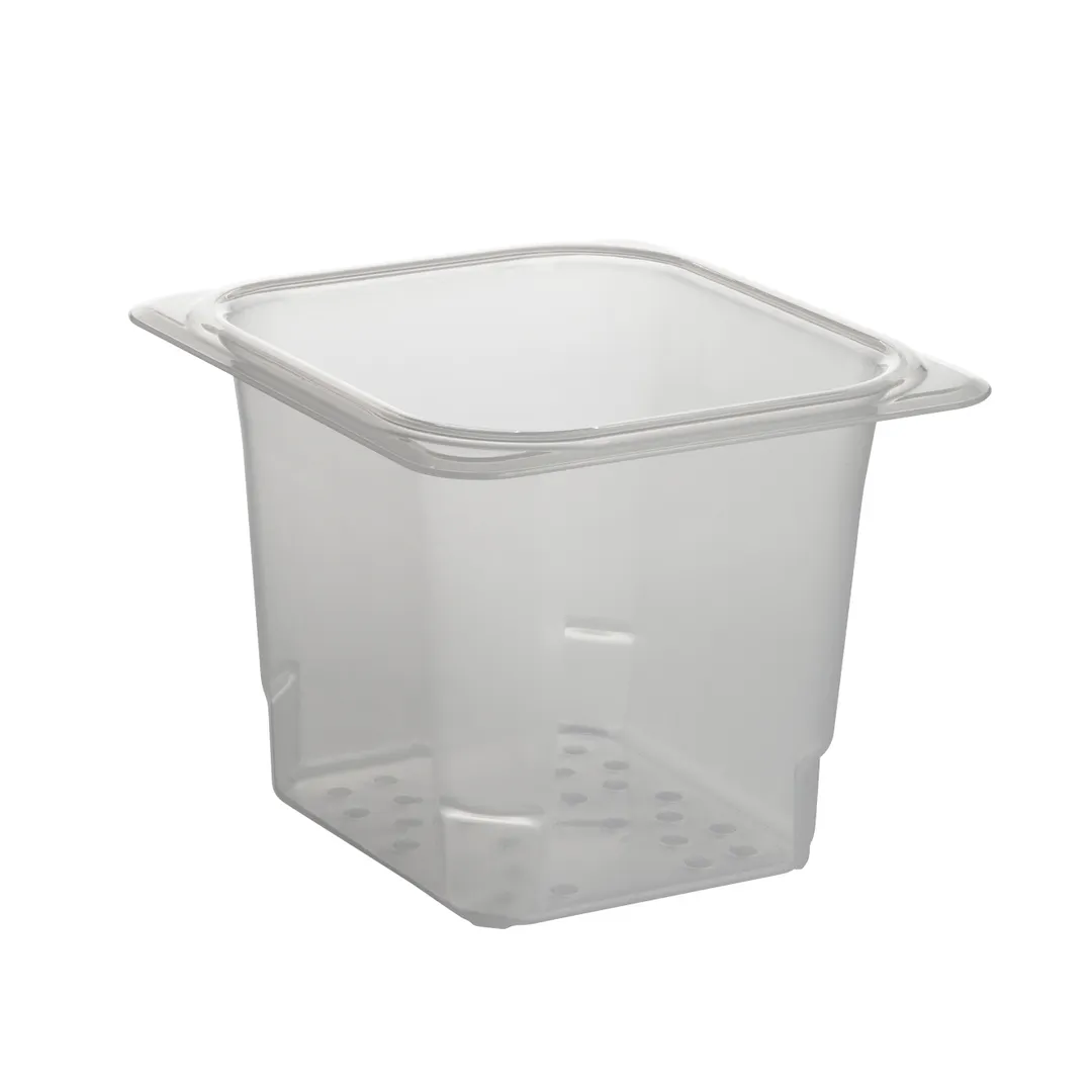 Cambro 65CLRPP190 1/6 Size Clear Plastic Colander – 6-3/8" x 6-15/16" x 5" Deep, NSF