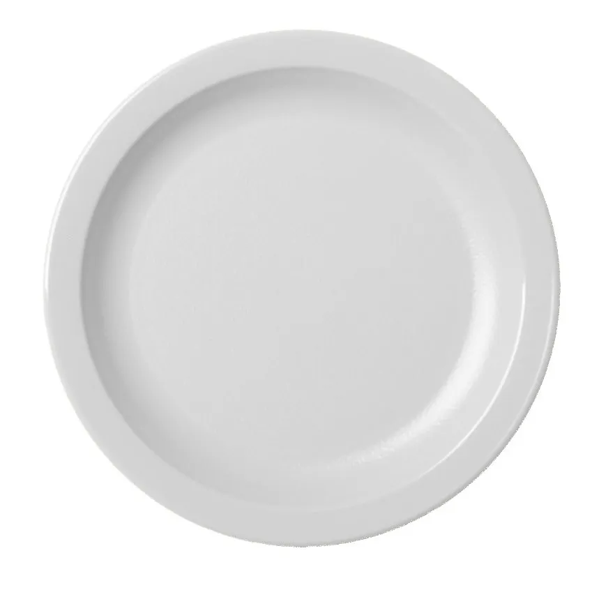 Cambro 65CWNR148 - Plate, 6-9/16" White Polycarbonate, Narrow Rim, Scratch‑Resistant, NSF, Made in USA