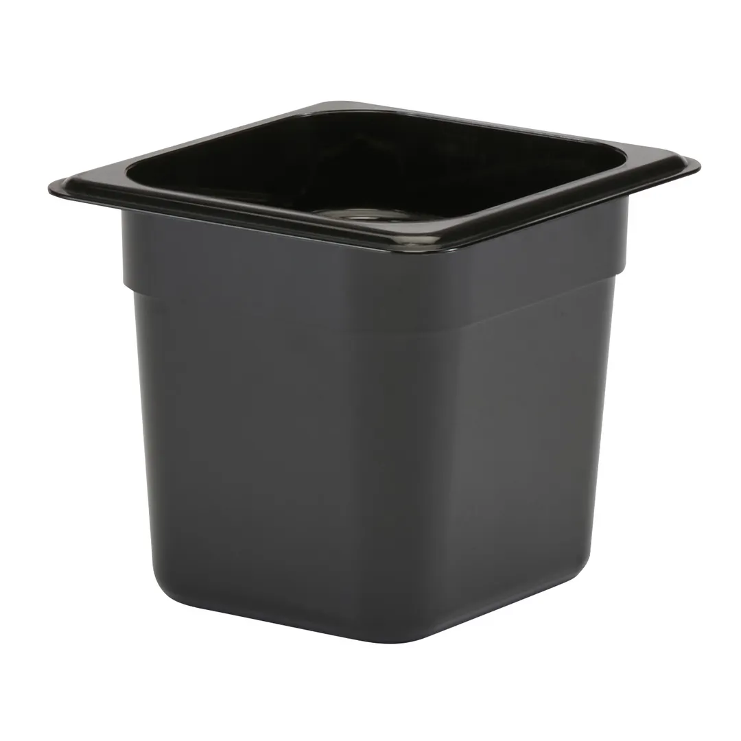 Cambro 66CW110 Food Pan – 2.4 Qt (1/6 Size), 6" Deep Polycarbonate Black, NSF