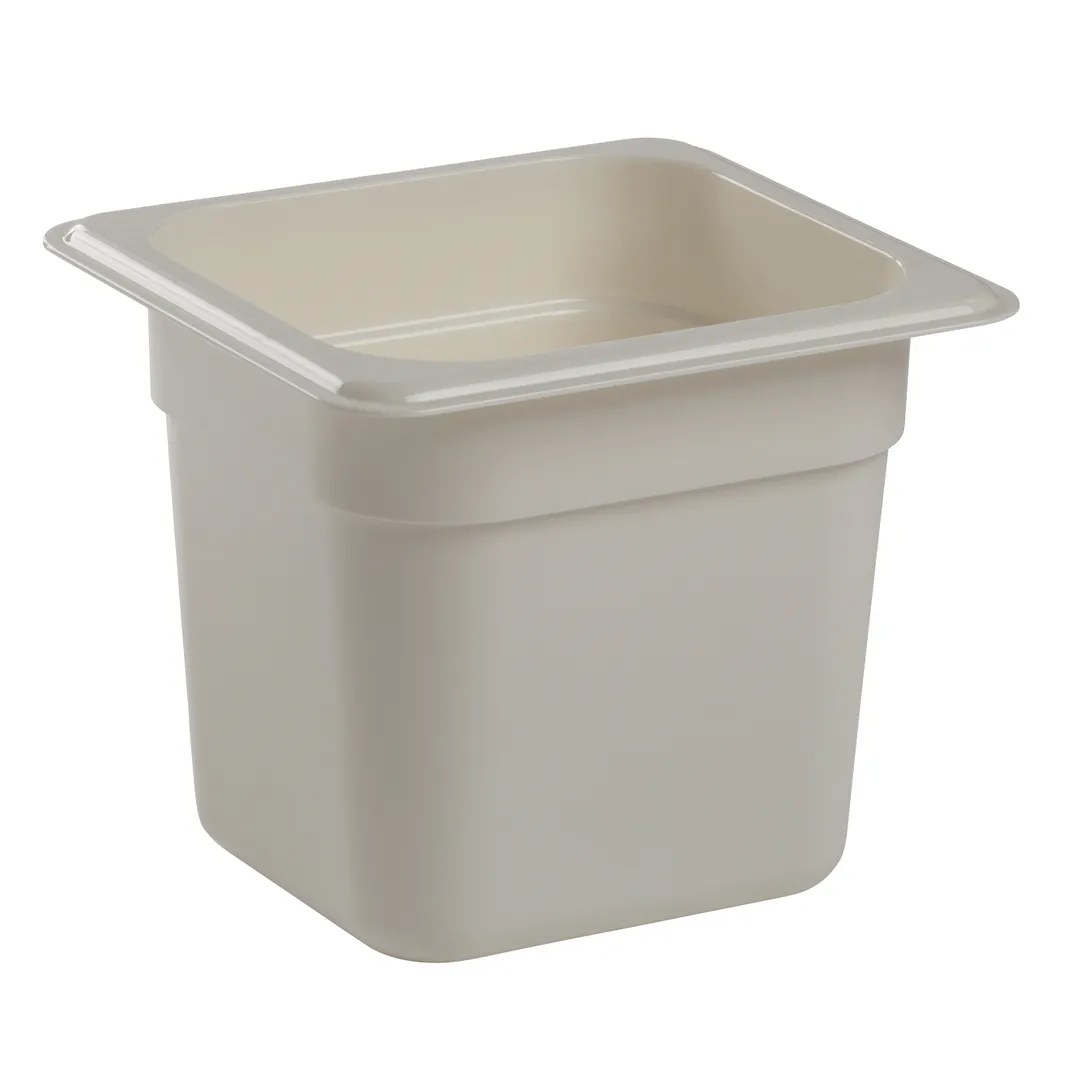 Cambro 66CW148 - Food Pan, 2.4 Qt 1/6 Size, 6" Deep Polycarbonate, White, NSF