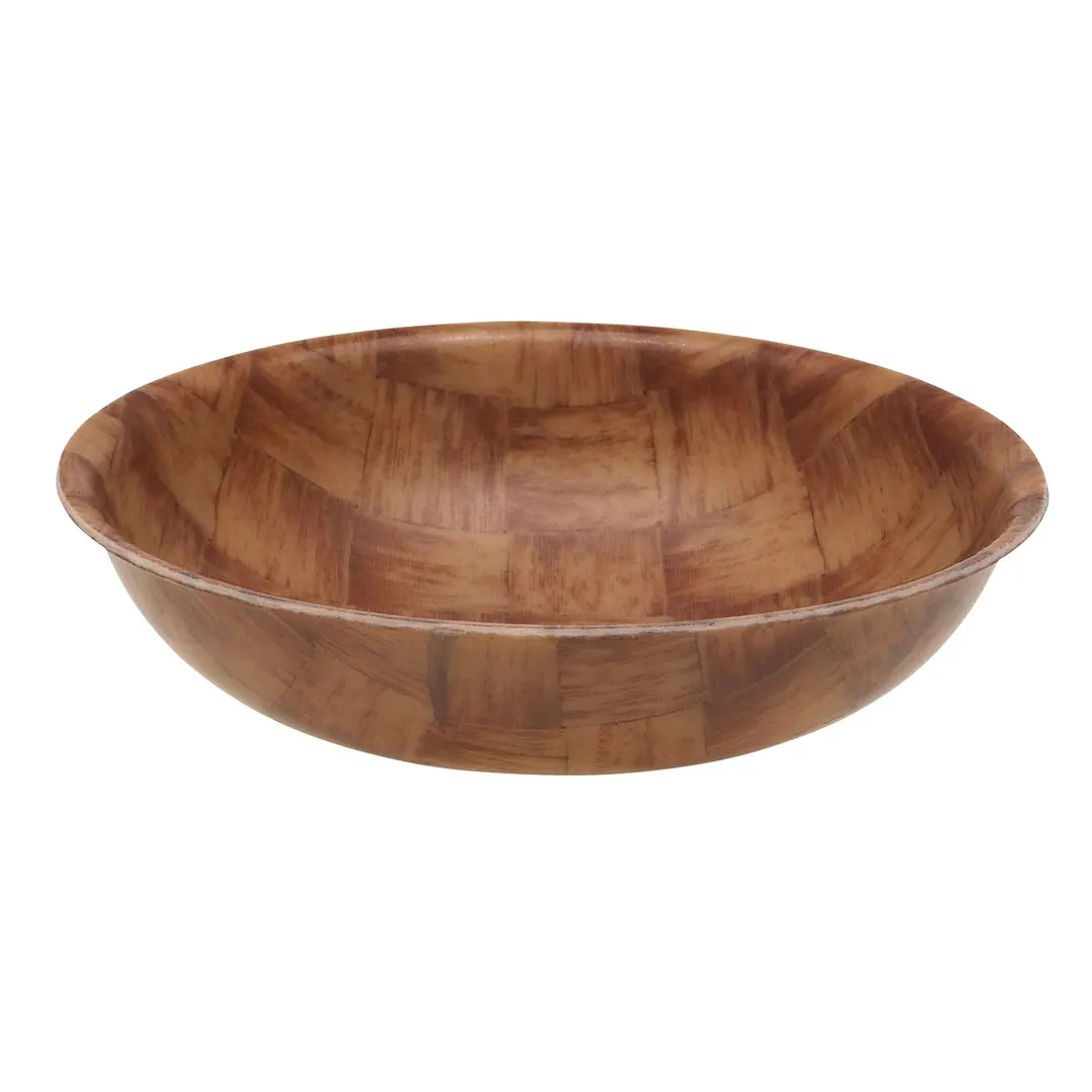Cambro 6F301 Salad Bowl – 6‑Inch 14.3 Oz, Woodgrain, Basketweave Finish, Dishwasher Safe, Made in USA