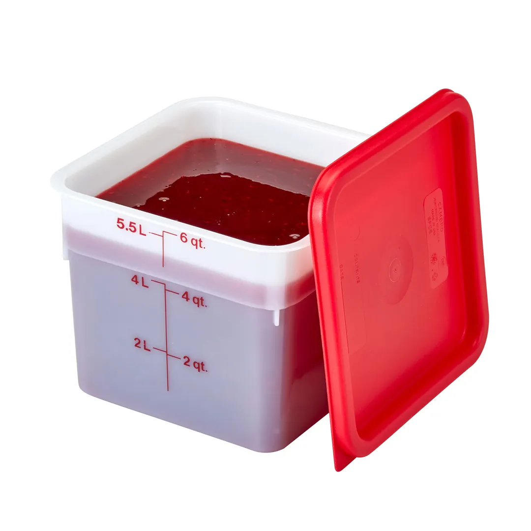 Cambro 6SFSP148 CamSquare - 6 Qt, 8-3/8" L x 8-3/8" W x 7-1/4" H, White PE, Container Only