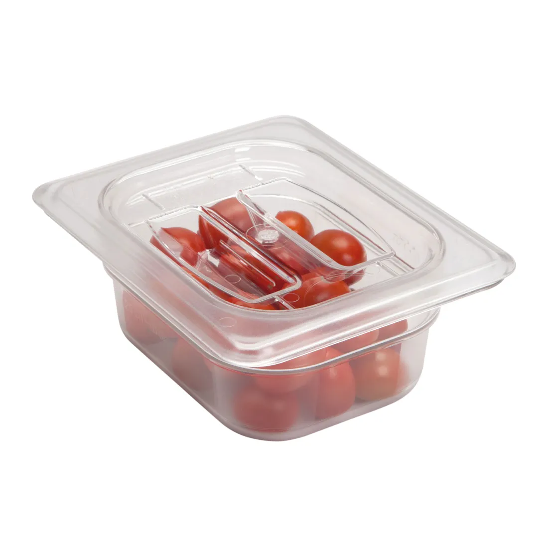 Cambro 80CWCH135 - 1/8 Size Clear Polycarbonate Food Pan Cover With Handle, NSF