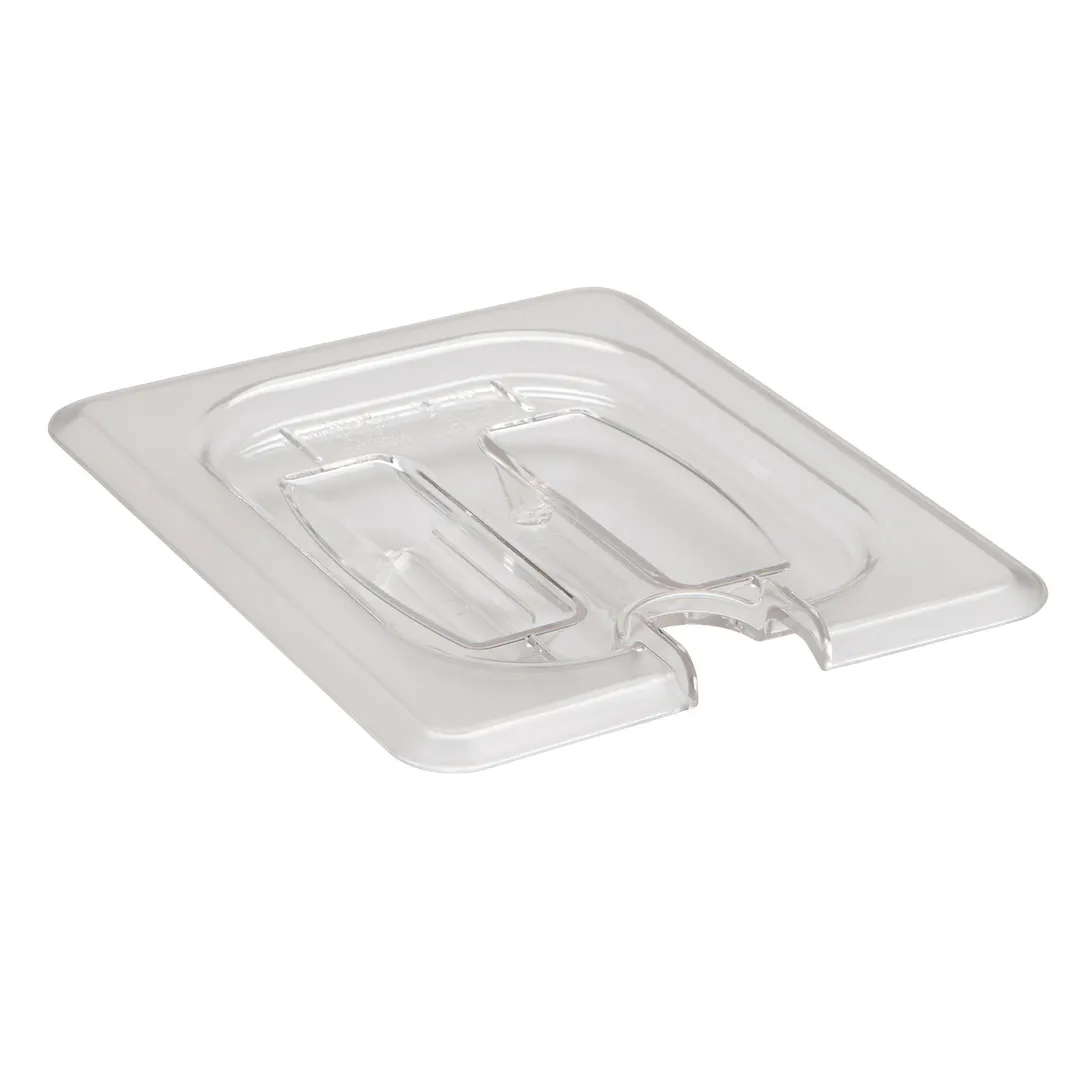 Cambro 80CWCHN135 Pan Cover – 1/8‑Size Clear PC Lid with Handle, Spoon‑Notched Slot, NSF