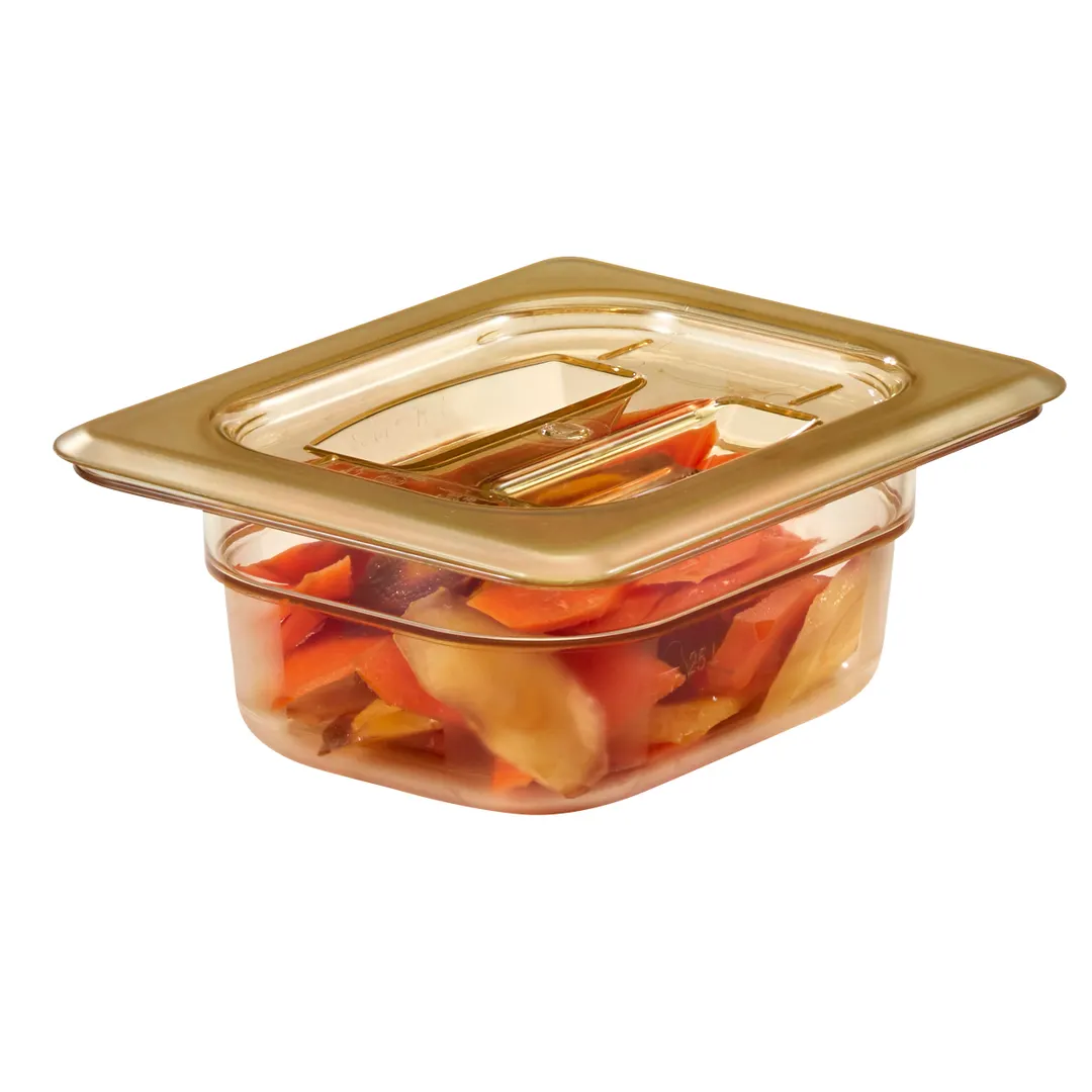 Cambro 80HPCH150 H‑Pan High‑Heat Pan Lid, 1/8 Amber Handled Cover, NSF, -40°F to 300°F