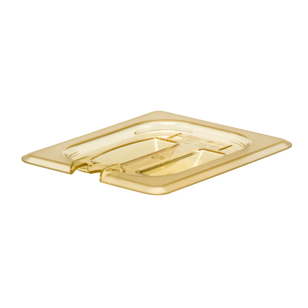 Cambro 80HPCHN150 H‑Pan Cover – 1/8 Amber Lid Handle, Spoon‑Notched, -40°F to 300°F, NSF