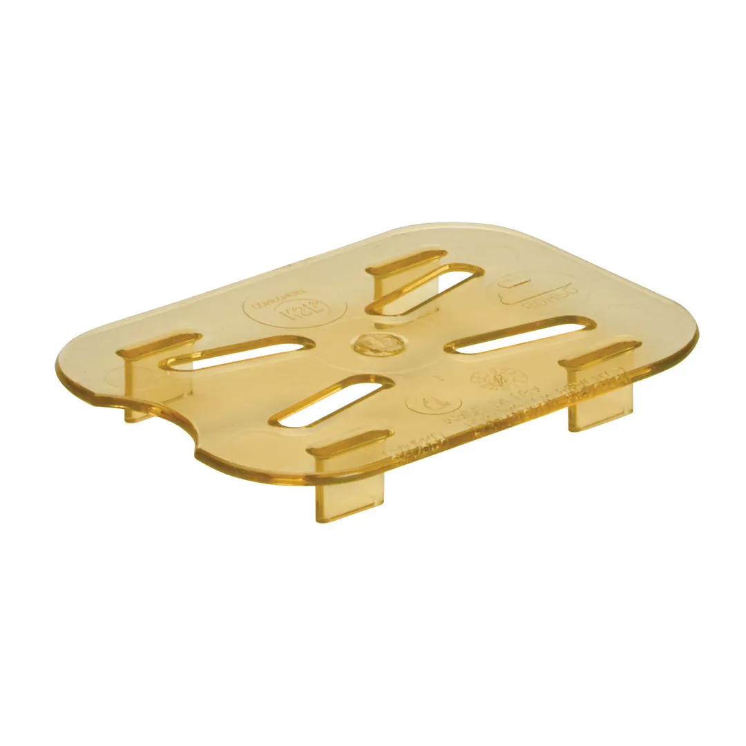 Cambro 80HPD150 H‑Pan Drain Shelf, 1/8‑Size Amber Box, -40°F to 300°F NSF, Non‑Stick