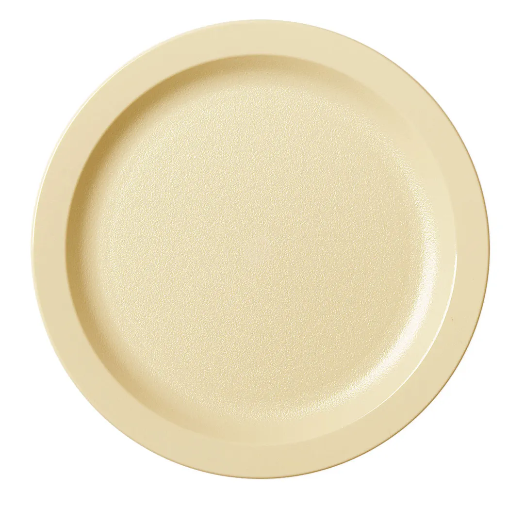 Cambro 825CWNR133 - 8-1/4" Beige Polycarbonate Plate, Narrow Rim, Glossy Finish