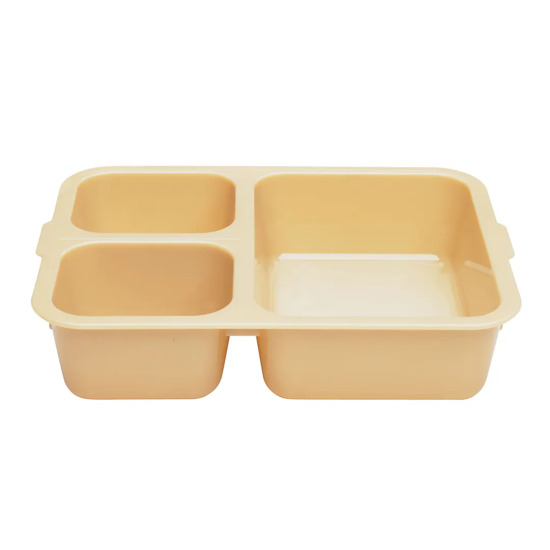 Cambro 853FCW133 - 3-Compartment Beige PC Tray, 8-11/16" L x 6-5/16" W x 1-7/8" D, NSF