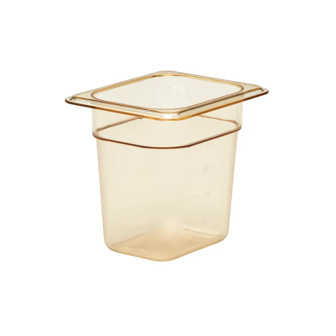 Cambro 86HP150 H‑Pan 1/8 Size, 6″ Deep Amber Food Pan, -40°F to 375°F, NSF
