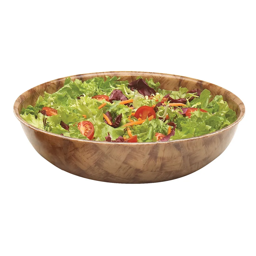 Cambro 8F301 Salad Bowl – 8" 31.2 Oz Woodgrain Fiberglass, Dishwasher Safe, Made in USA