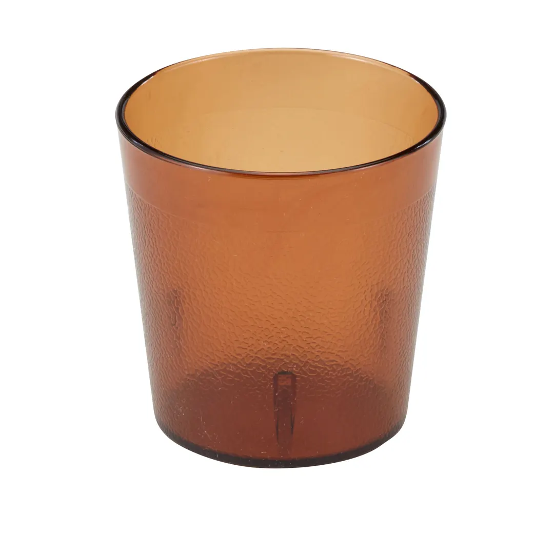 Cambro 900P2153 9.7‑oz Amber SAN Tumbler, 3‑3/16" Top, Textured Finish, Dishwasher Safe - 24/Case