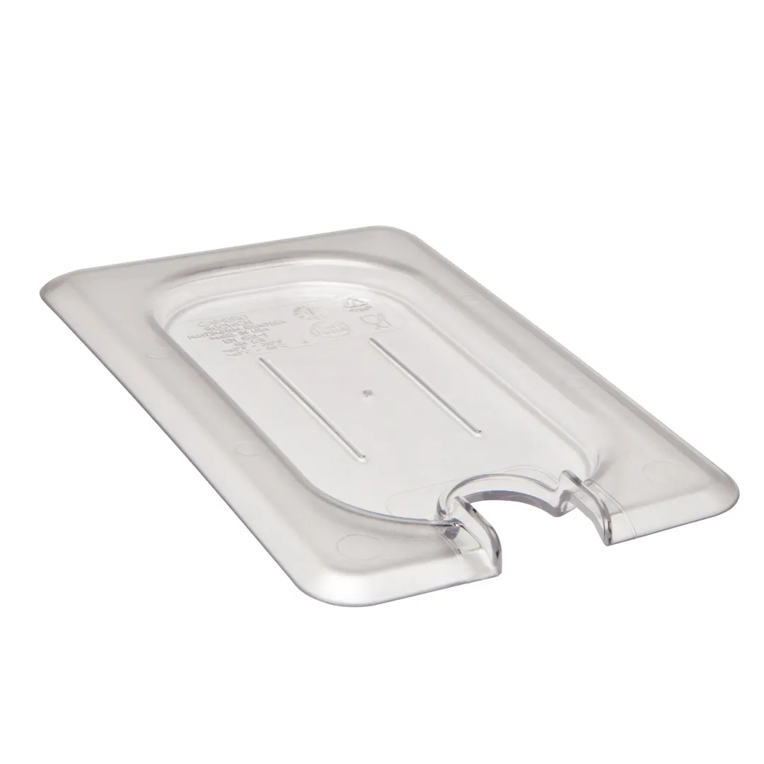 Cambro 90CWCN135 Food Pan Cover – 1/9 Size Clear Polycarbonate Lid, Spoon‑Notched, NSF