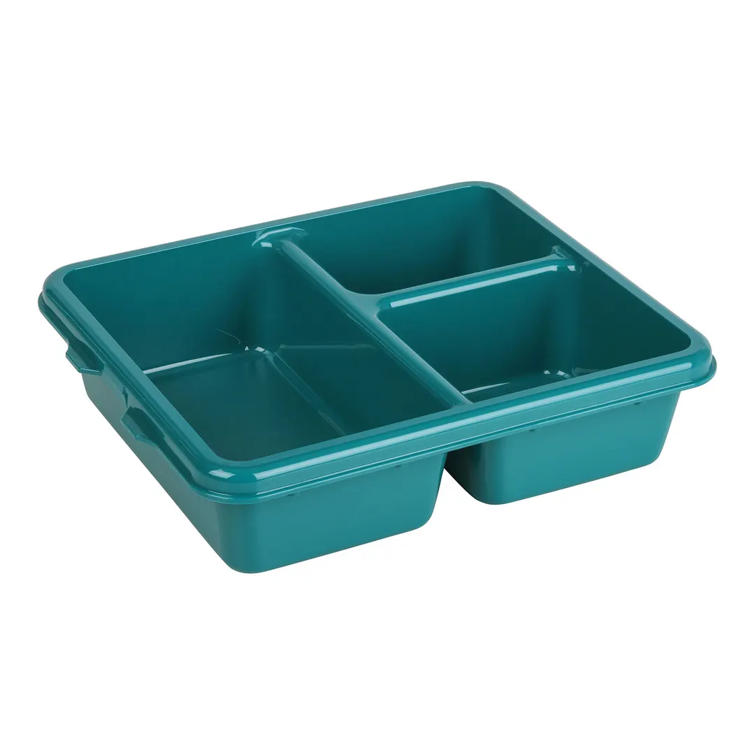 Cambro 9113CW414 - 3‑Compartment Teal Meal Tray, 9" x 11" x 2‑11/16", Dishwasher Safe, NSF