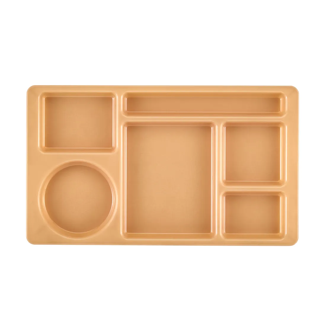 Cambro 915CW133 - 6‑Comp Tray, 8‑3/4" x 15" Beige Polycarbonate, Dishwasher Safe, NSF