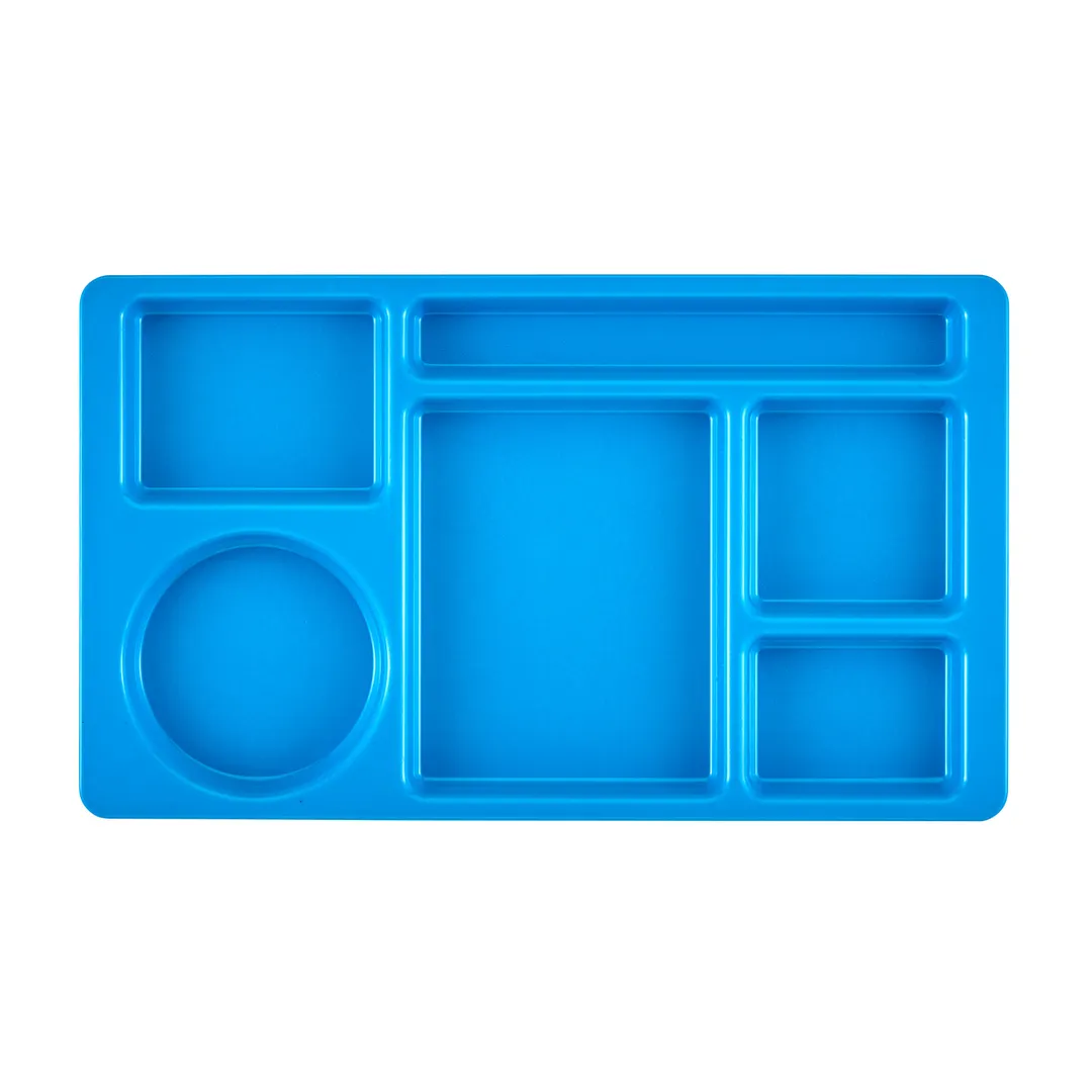 Cambro 915CW168 - 6-Compartment Tray, 8-3/4" x 15" Polycarbonate, Blue, Dishwasher Safe, NSF