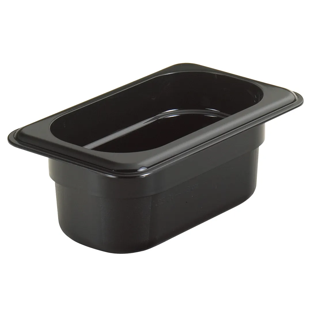 Cambro 92CW110 Food Pan, 1/9 Size .6 Quart, 2.5" Deep Polycarbonate Black, NSF